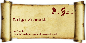 Malya Zsanett névjegykártya